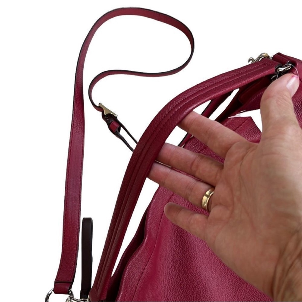 Coach Park Leather Crossbody Bag / Purse Black Cherry NWT - Picture 4 of 11